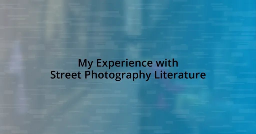 My Experience with Street Photography Literature