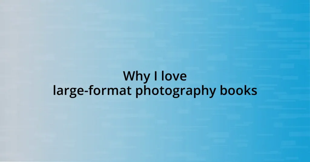 Why I love large-format photography books