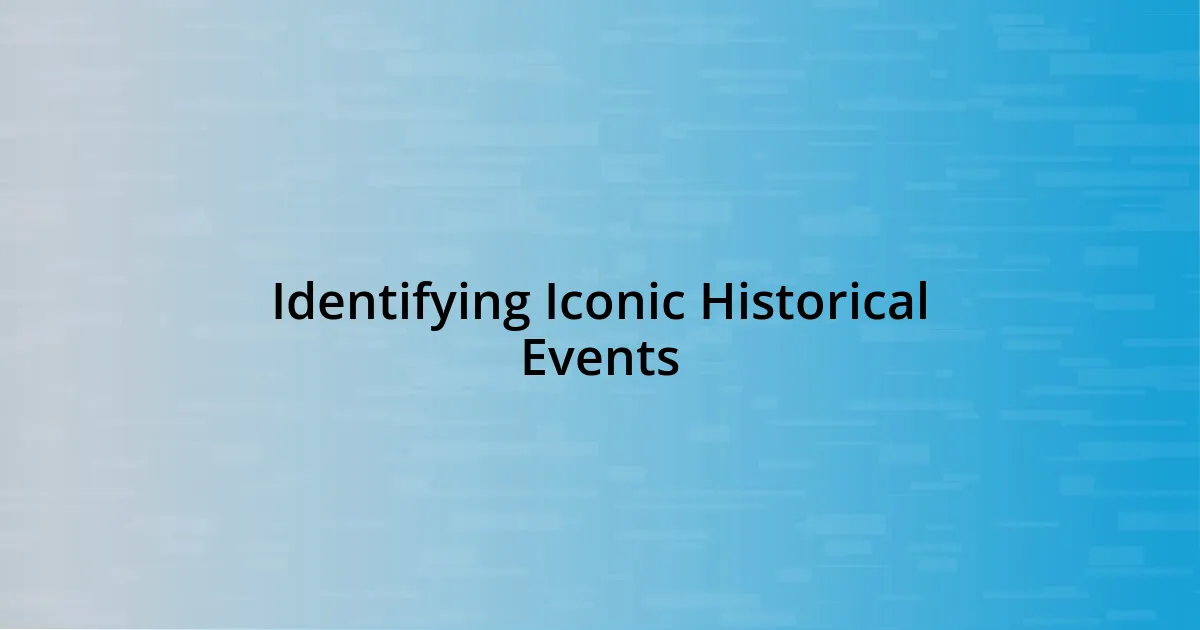 Identifying Iconic Historical Events