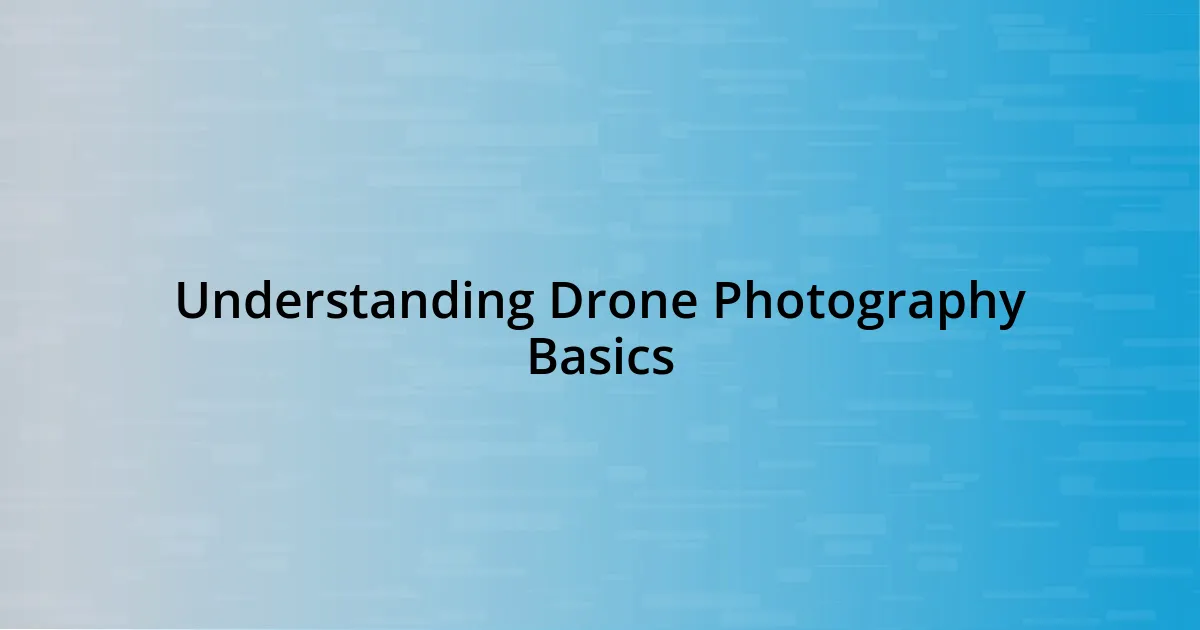 Understanding Drone Photography Basics