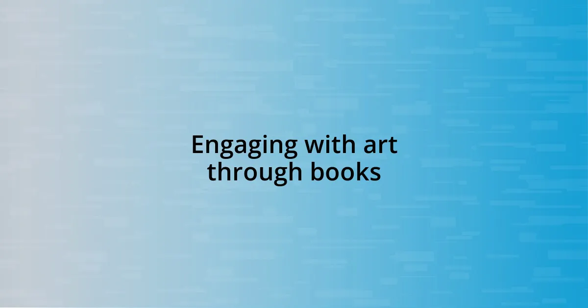 Engaging with art through books